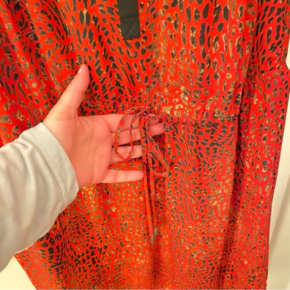 Chaus red/orange leopard dress, size M. - Picture 4 of 6